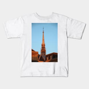 Paris Notre Dame Wooden Tower Kids T-Shirt